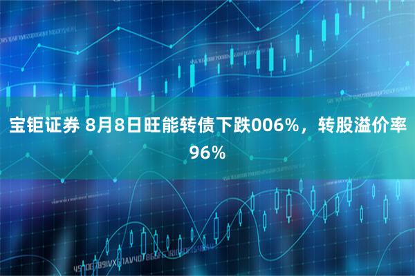 宝钜证券 8月8日旺能转债下跌006%，转股溢价率96%
